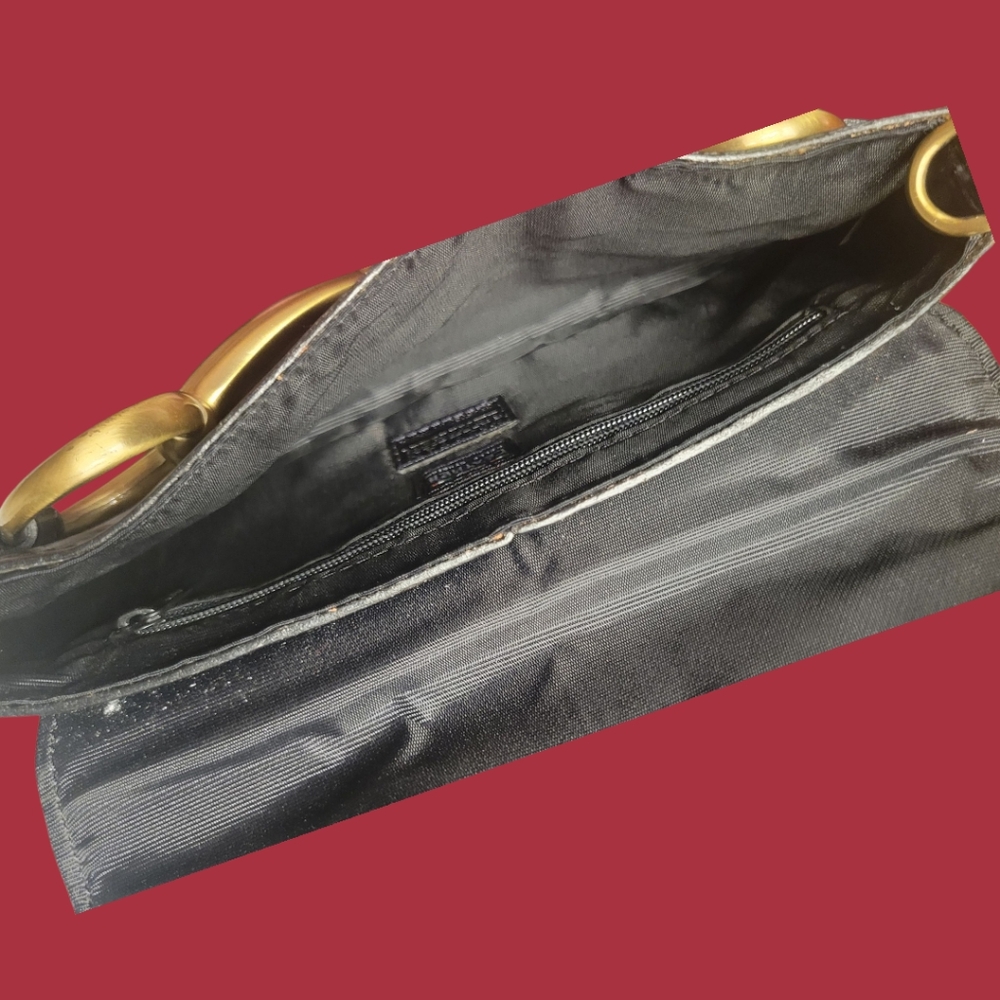 Vintage 1990s Wilsons leather pelle Studios Horse Bit Snaffle Purse / Clutch - Picture 7 of 8